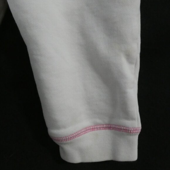 ROOTS 73 | 8.5 inch measured waist | White Sweatpants | Pink Roots Back *stains - Picture 12 of 15